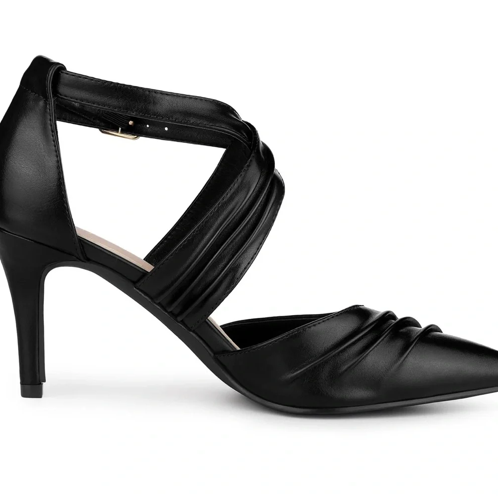 Allegra k pointed toe, cross straps, stiletto heel pumps